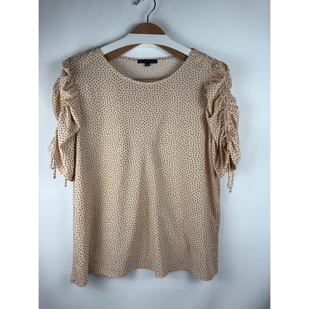 Women's Adrianna Papell Polka Dot Top Peach/Black Size XL $10 with $25 purchase